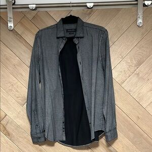 Zara Black and White Checkered Dress Shirt